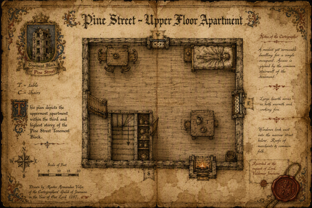 Pine Street apartment, floor plan
