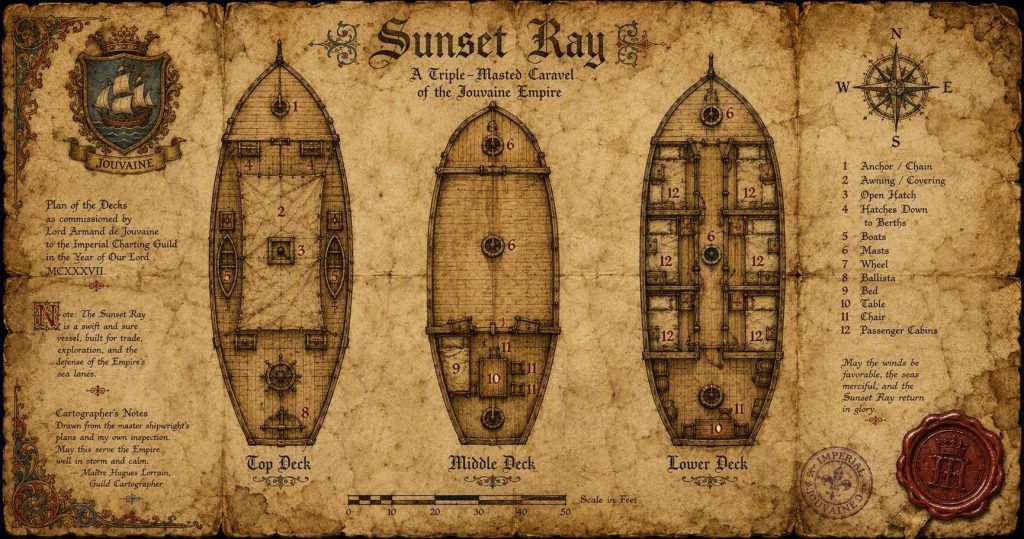 The Sunset Ray, deck plans