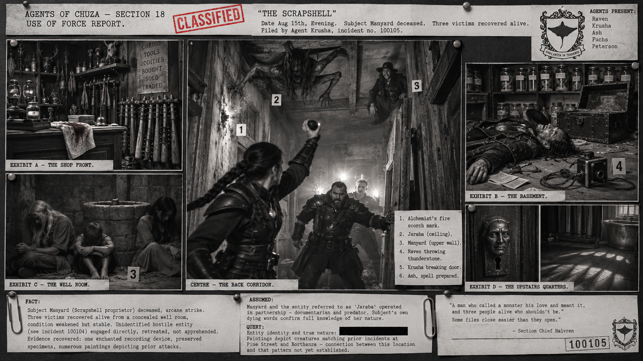 Session 73 incident board, noir
